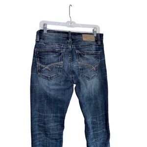 BKE Jake Straight Dark Wash Distressed Denim Jeans Mens 30x30.5 Stretch Heritage